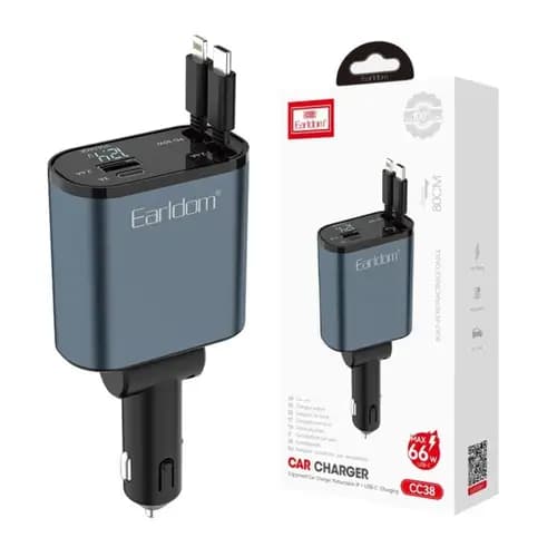 Earldom CC38 Retractable 4in1 Car Charger