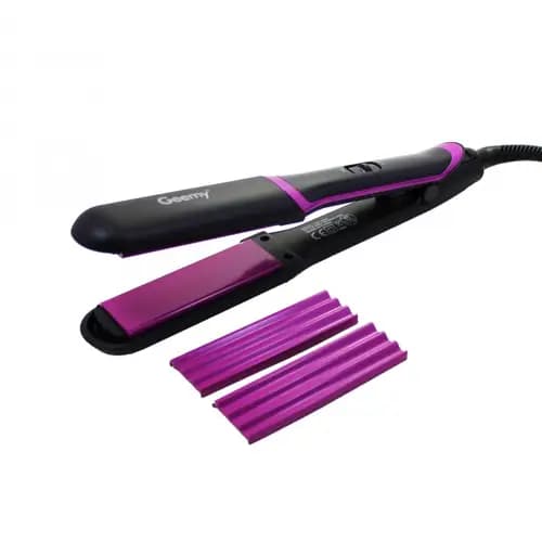 Geemy GM-2859 Hair Straightener And Crimper 2in1 Changeable Plate