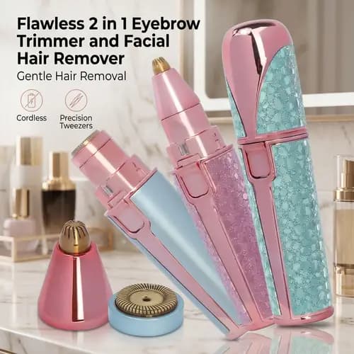 Flawless 2 in 1 Eyebrow Trimmer and Facial Hair Remover