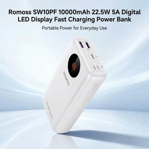 Romoss SW10PF 10000mAh 22.5W 5A Digital LED Display Fast Charging Power Bank